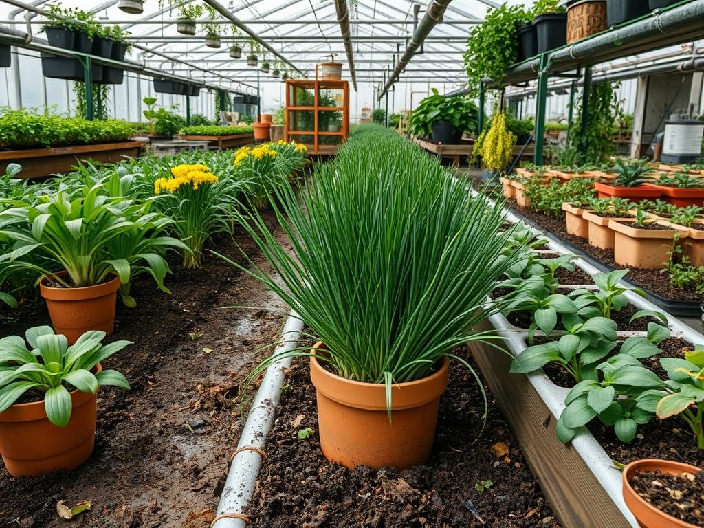 Hydroponic Chives and Herbs