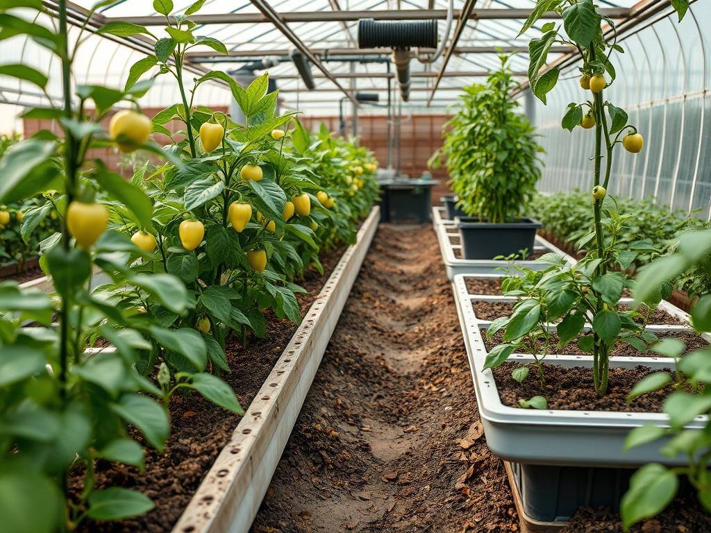 Hydroponic Pepper Growth